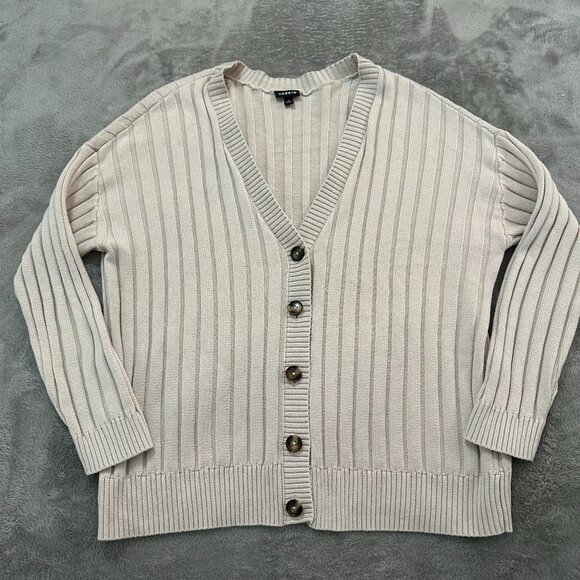 torrid Sweaters - Torrid 1 1X Ribbed Button Up Sweater Cardigan Cream 2025